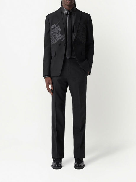 Quần Tuxedo Jacquard đen nam - SS23