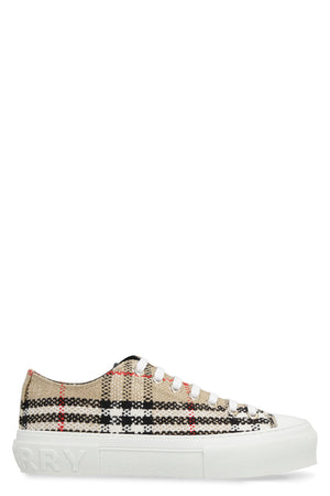 BURBERRY Beige Check Low-Top Sneakers for Women - SS23 Collection