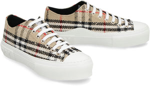 BURBERRY Beige Check Low-Top Sneakers for Women - SS23 Collection