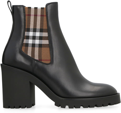 BURBERRY Sleek Black Leather Ankle Boots for Women - FW23 Collection