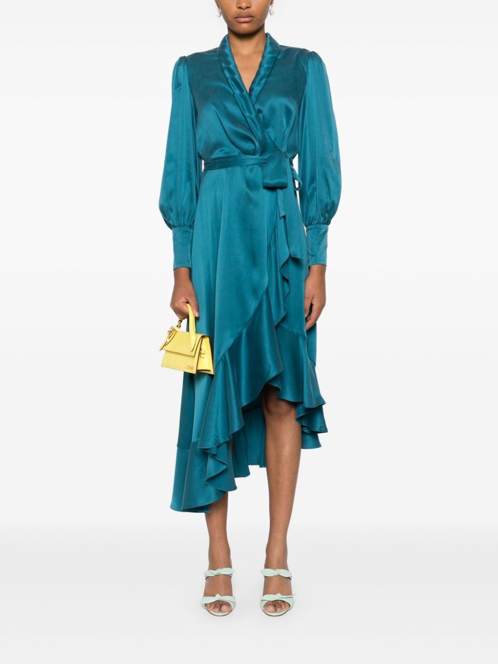 ZIMMERMANN Silk Mini Dress in Rich Teal