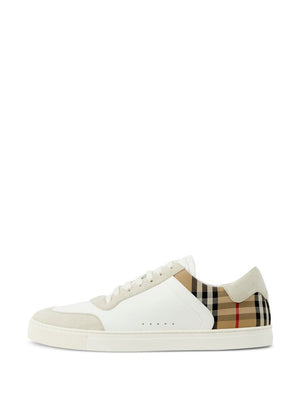 BURBERRY Men's White Calf Suede Sneakers for FW23