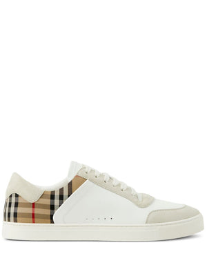 BURBERRY Men's White Calf Suede Sneakers for FW23