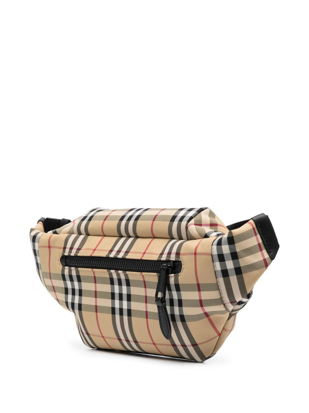 BURBERRY Men's Beige Technical Fabric Belt Handbag for FW23