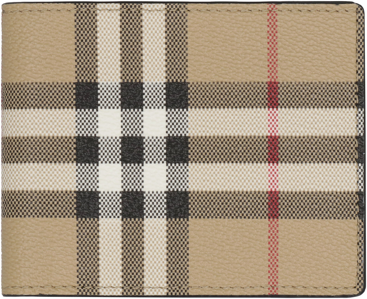 BURBERRY Classic Check Print Wallet for Men - Beige