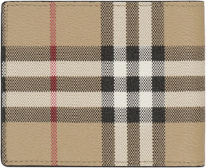 BURBERRY Classic Check Print Wallet for Men - Beige