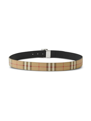 BURBERRY Elegant Arch Beige 35mm Plaque Belt