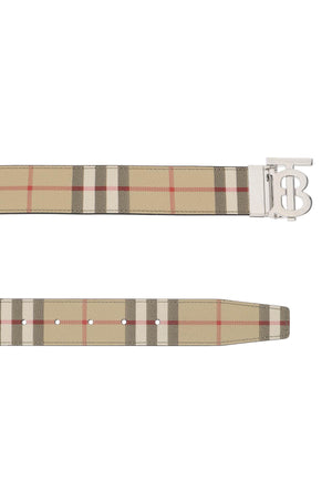 BURBERRY Reversible Check and Leather Belt - Size 100