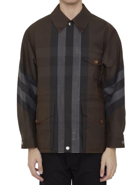 BURBERRY Men's Field Check Jacket in Shades of Brown for SS23