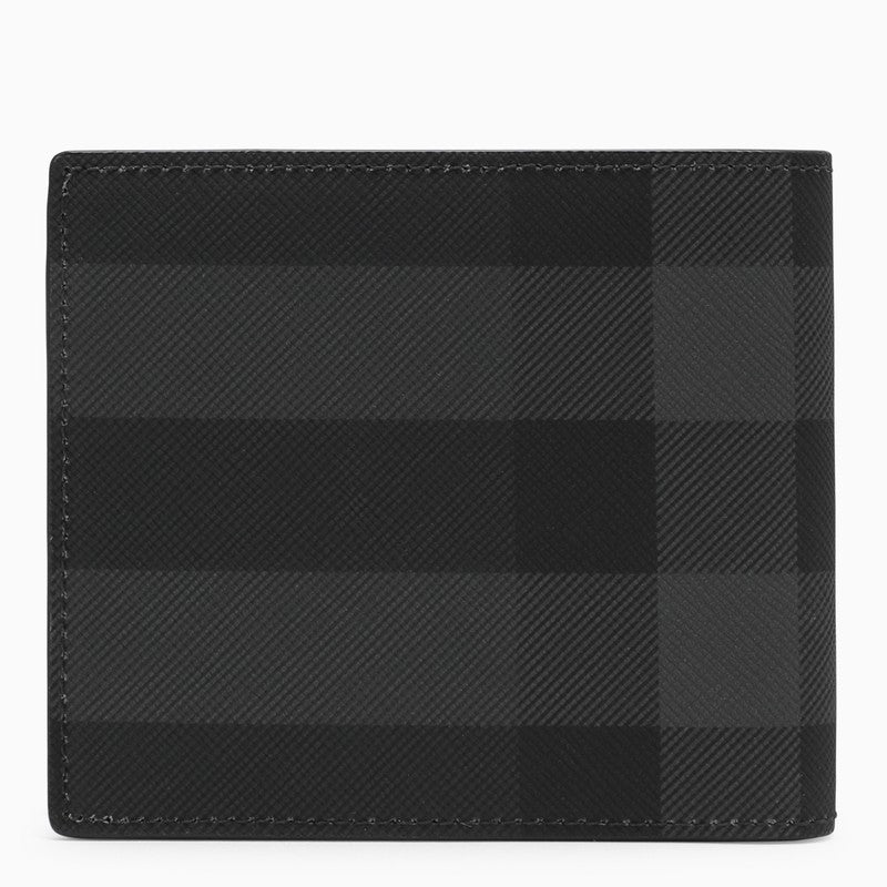 BURBERRY Check Pattern Grey Horizontal Wallet for Men