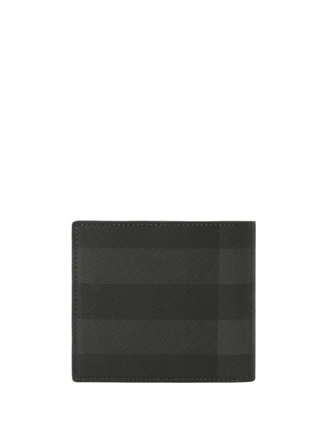 BURBERRY Mini Grey Check Bi-Fold Wallet