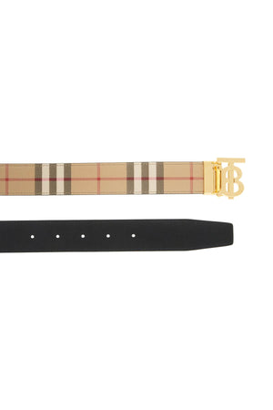 BURBERRY Reversible Check and Leather Belt - Size 100