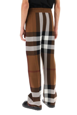 BURBERRY Men's Brown Check Straight-Leg Track Pants for FW23