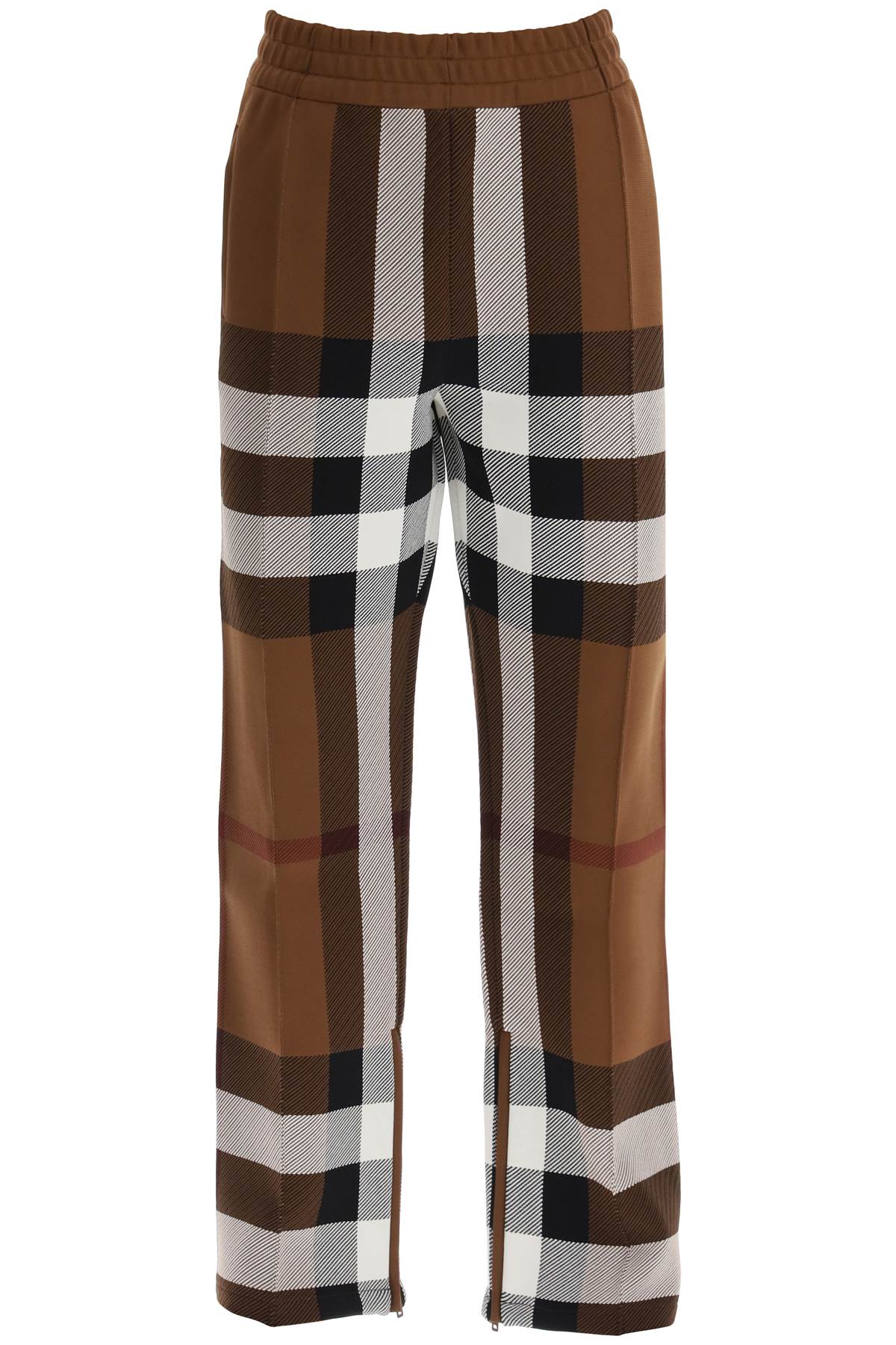 BURBERRY Men's Brown Check Straight-Leg Track Pants for FW23