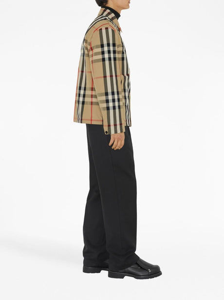 BURBERRY Men's Check-Pattern Shirt Jacket in Archive Beige for FW23