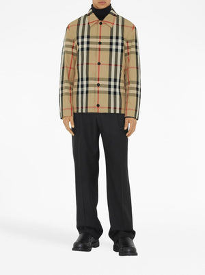 BURBERRY Men's Check-Pattern Shirt Jacket in Archive Beige for FW23