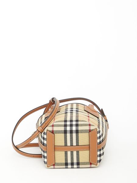 BURBERRY Vintage Check Mini Bucket Bag with Leather Accents and Gold-Tone Hardware