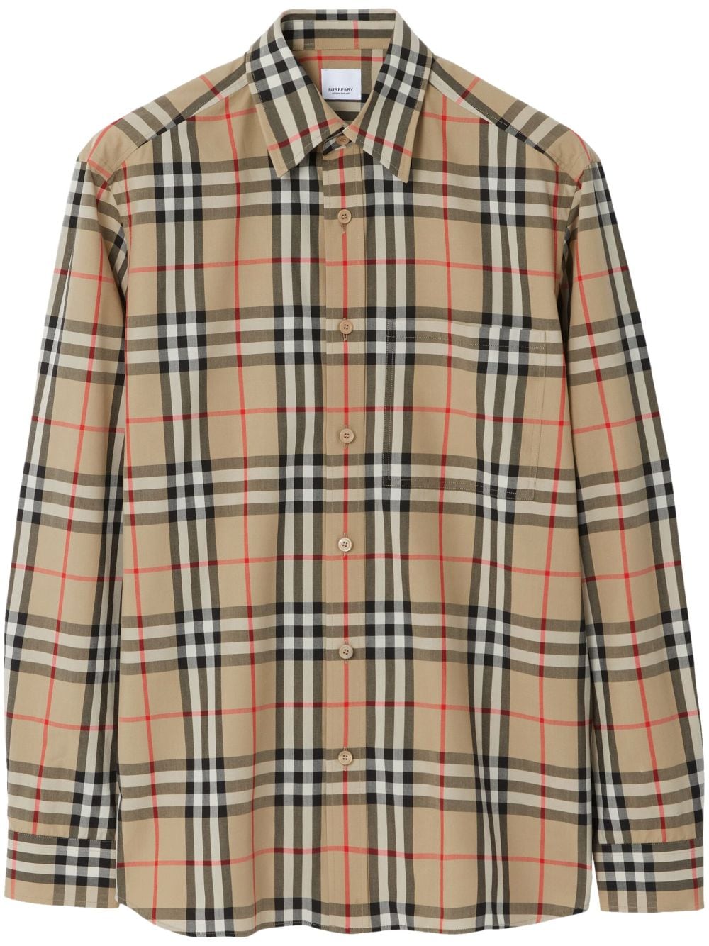 BURBERRY Men's Vintage Check Cotton Shirt in Beige for Spring/Summer 2024