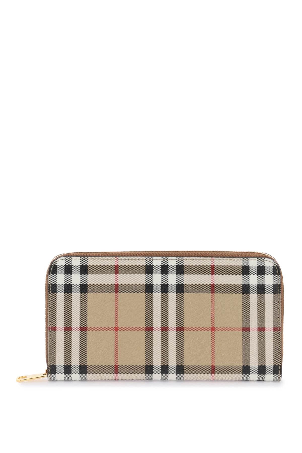 BURBERRY Vintage Check Wallet in Beige with Calfskin Interior and Gold-Tone Hardware