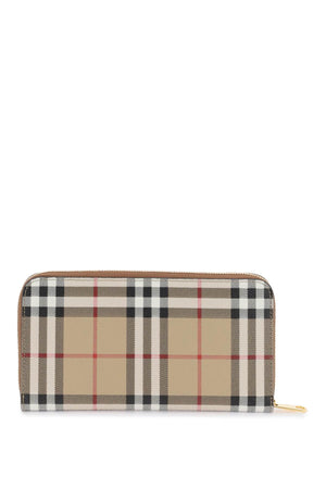 BURBERRY Vintage Check Wallet in Beige with Calfskin Interior and Gold-Tone Hardware