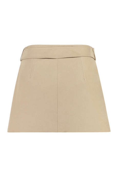 Coordinated Waist Belt Cotton Mini-Skirt cho nữ màu Beige - Thu/Đông 2023