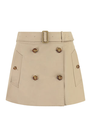 Coordinated Waist Belt Cotton Mini-Skirt cho nữ màu Beige - Thu/Đông 2023