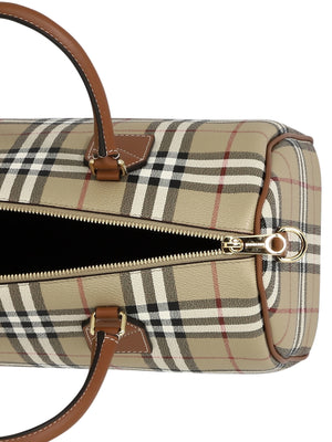 BURBERRY Luxury Check Bowling Handbag for Women