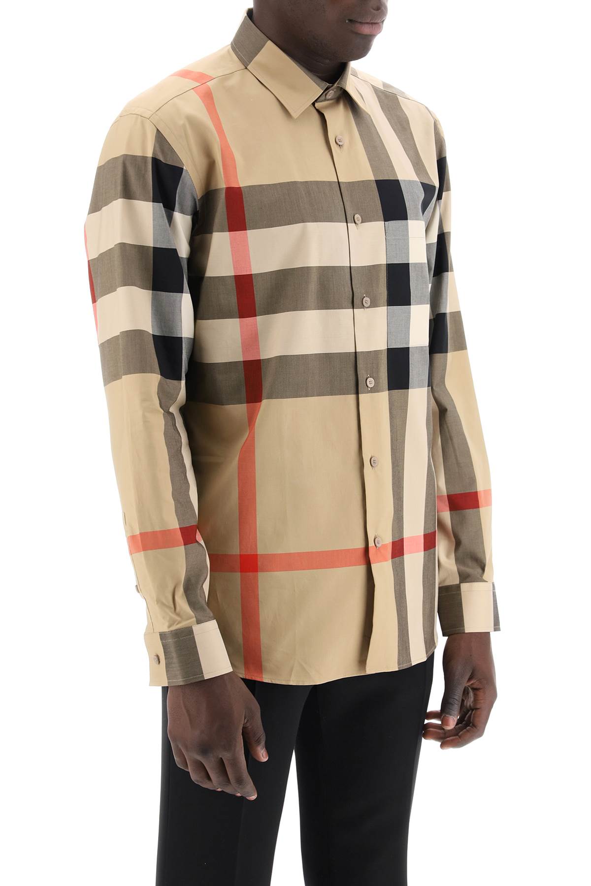 BURBERRY Slim Fit Oversized Check Shirt - Long Sleeve