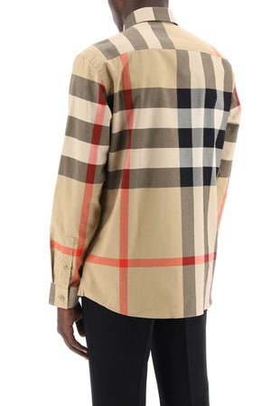 BURBERRY Slim Fit Oversized Check Shirt - Long Sleeve