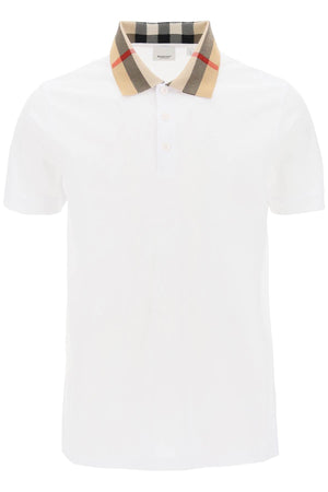 BURBERRY CODY Regular Fit Polo Shirt with Classic Check Collar for Men