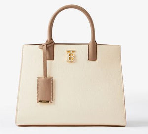 BURBERRY Frances Mini Calf Leather Handbag in Beige