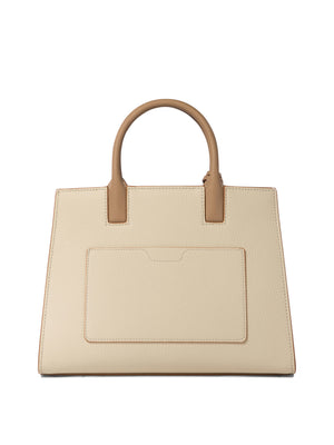 BURBERRY Frances Mini Calf Leather Handbag in Beige