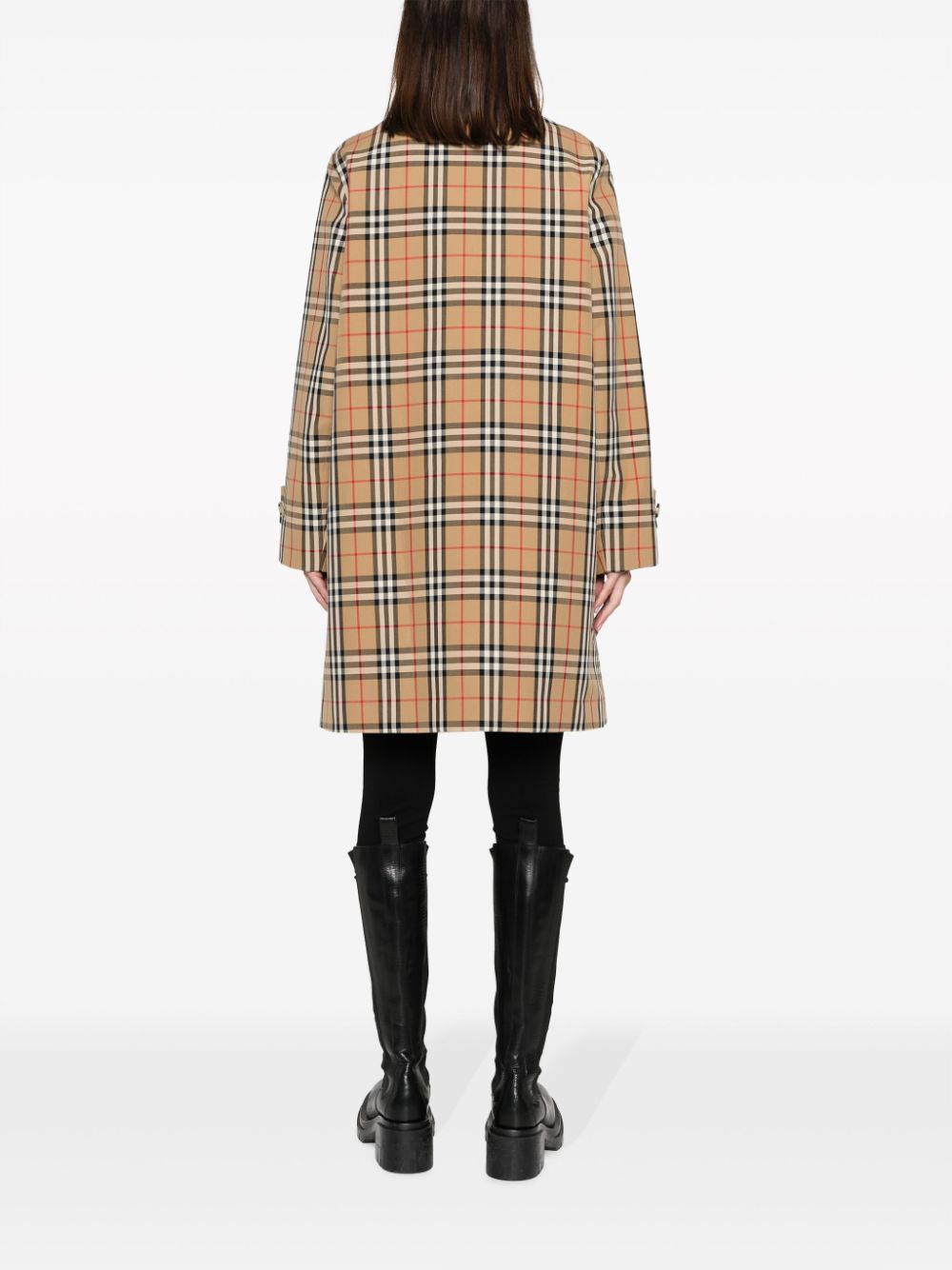 BURBERRY Plaid Check Motif Mini Raincoat for Women