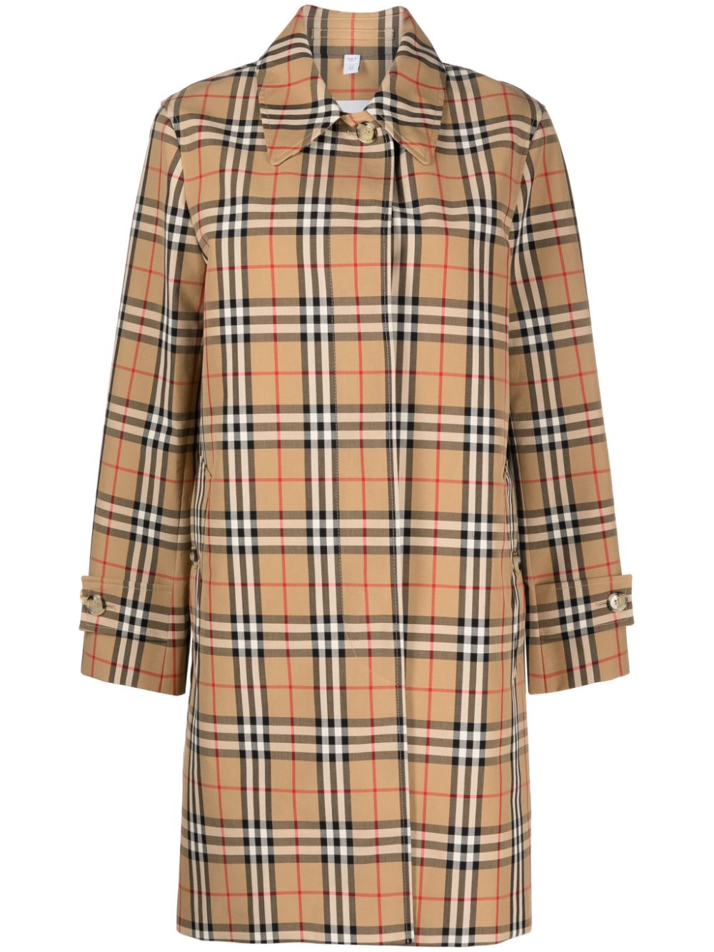 BURBERRY Plaid Check Motif Mini Raincoat for Women