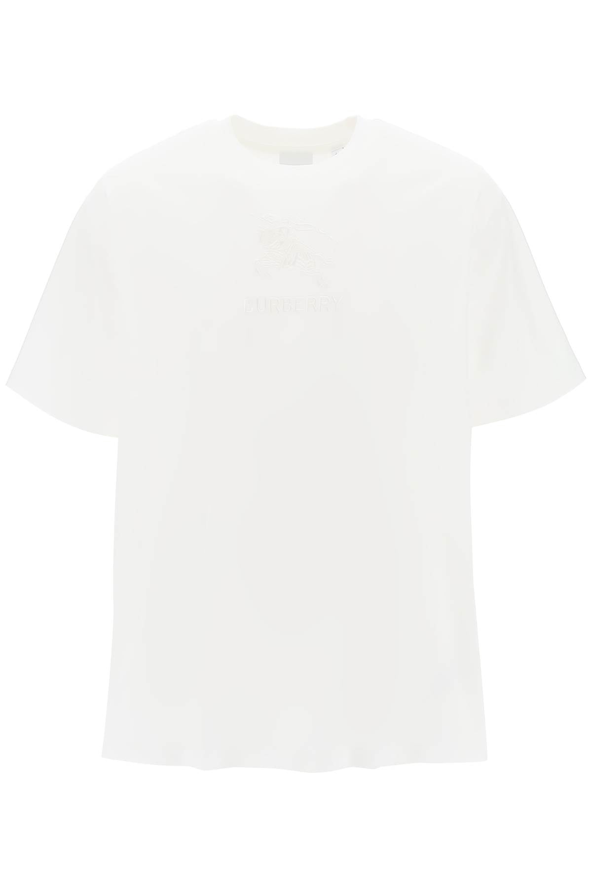 BURBERRY Men's Oversized EKD Embroidered T-Shirt in White for FW23