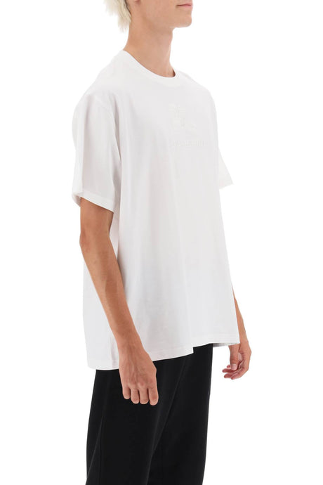 BURBERRY Men's Oversized EKD Embroidered T-Shirt in White for FW23