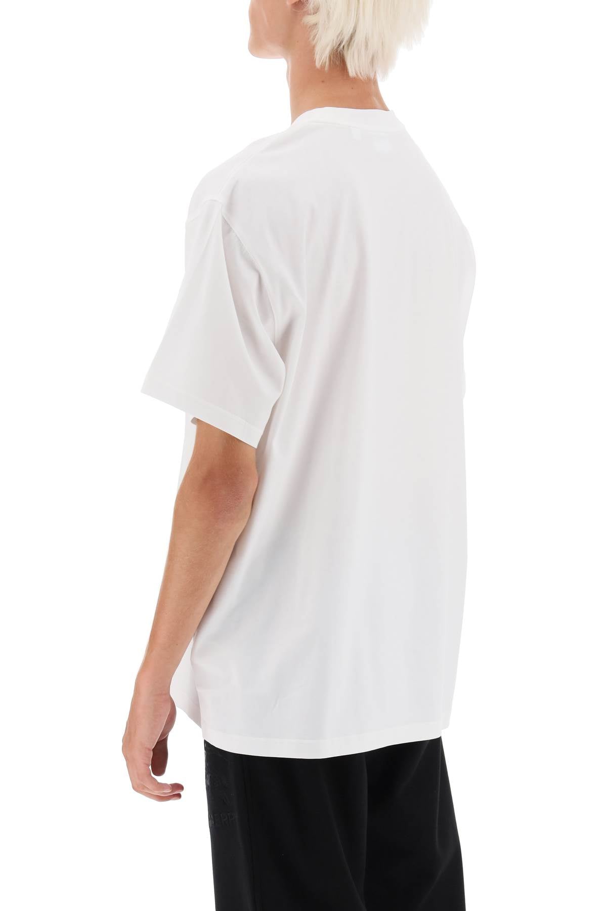 BURBERRY Men's Oversized EKD Embroidered T-Shirt in White for FW23