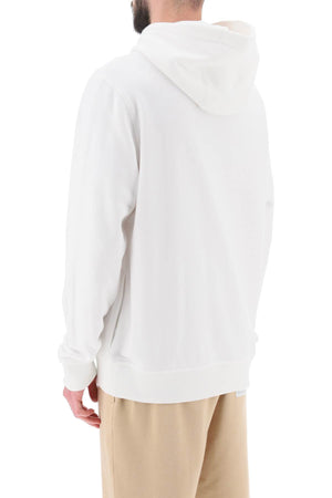 BURBERRY Men's White Cotton Terry Cloth Sweatshirt with Tonal EKD Logo