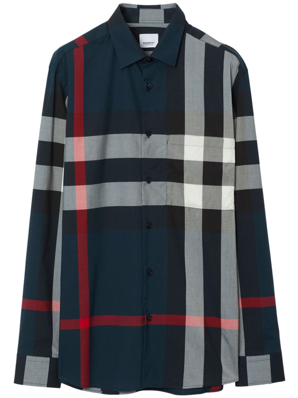 BURBERRY Men's Long Sleeve Blue Shirt - SS24 Collection