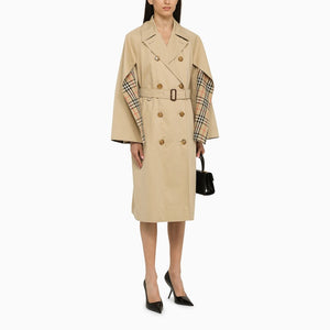 BURBERRY Honey-Coloured Double-Breasted Trench Jacket for Women