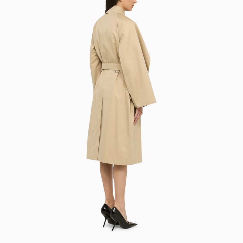 BURBERRY Honey-Coloured Double-Breasted Trench Jacket for Women