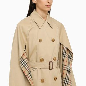 BURBERRY Honey-Coloured Double-Breasted Trench Jacket for Women