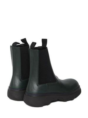BURBERRY Smart and Sophisticated Chelsea Slip-On Ankle Boots in Green