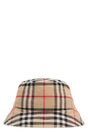 BURBERRY Beige Cotton Bucket Hat with Check Motif for Women