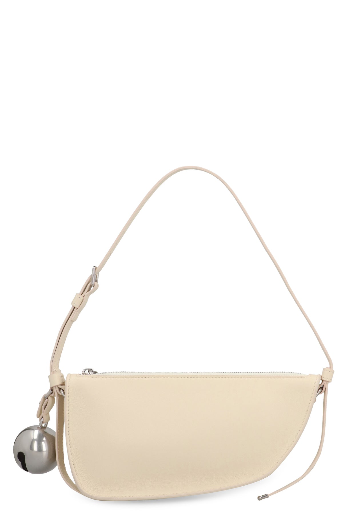 BURBERRY Mini Luxe Lamb Leather Shoulder Bag with Charm Detail in Panna - 24x12x5 cm