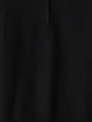 BURBERRY Men's Black Wool Half-Zip Jumper for FW23