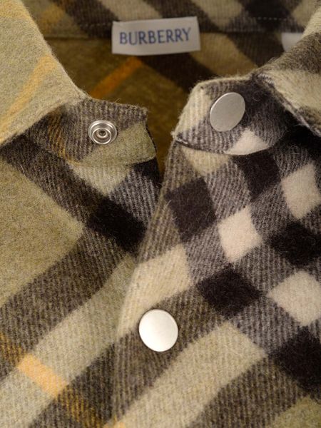 BURBERRY Green Wool Blend Overshirt for Men