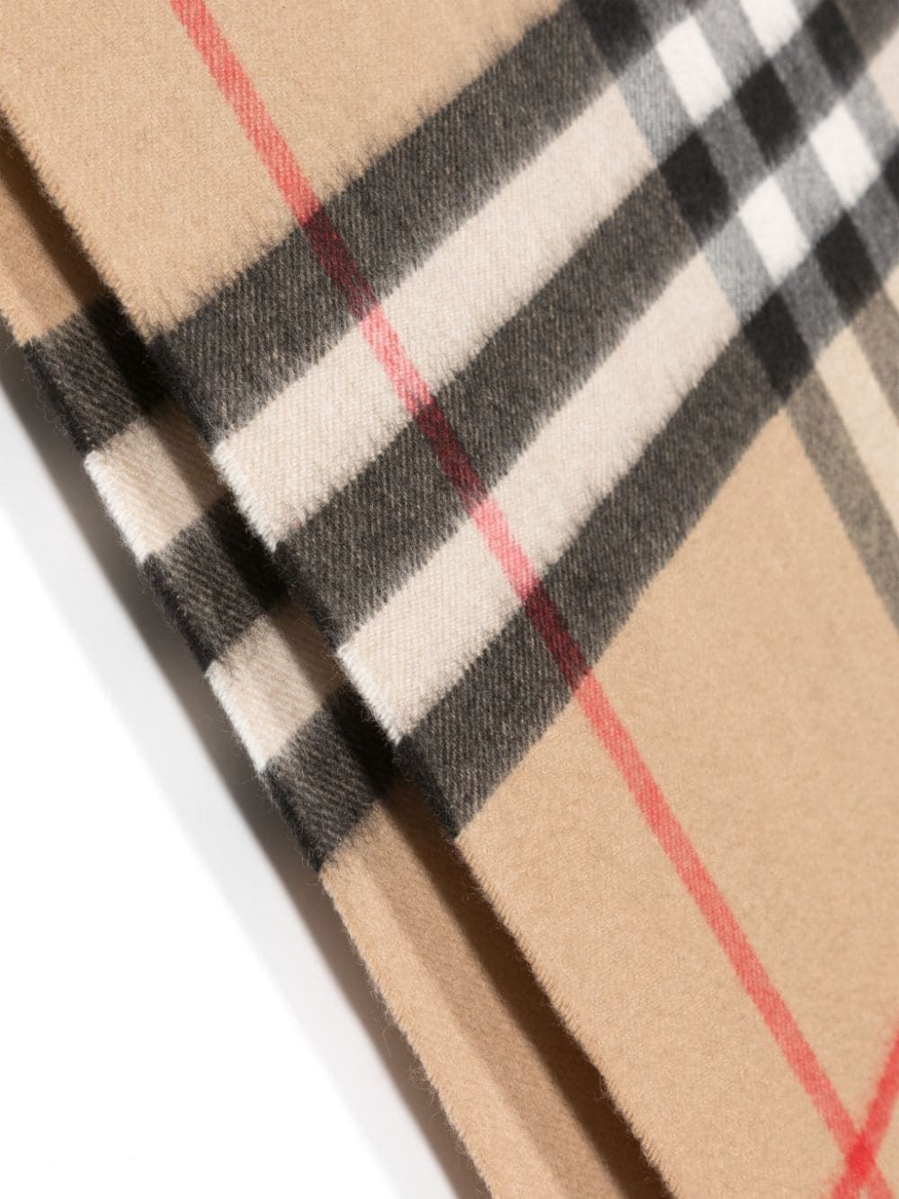 BURBERRY Luxurious Cashmere Scarf with Giant Check Motif and Fringed Hems