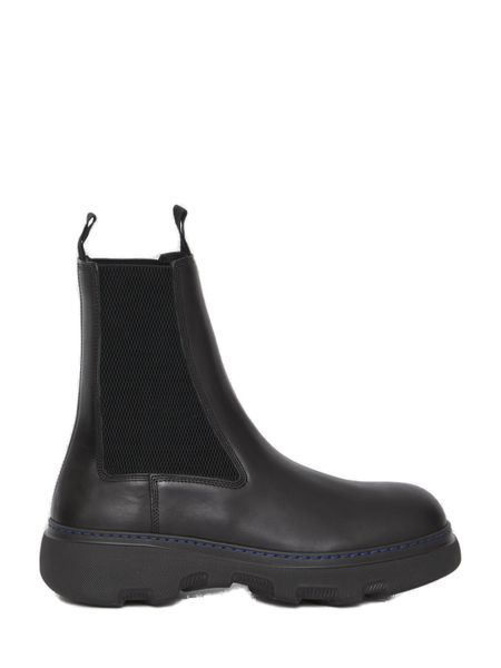 Giày boots da cao cổ với lớp lót elastic cho nam màu đen (Mùa thu/Đông 2023)