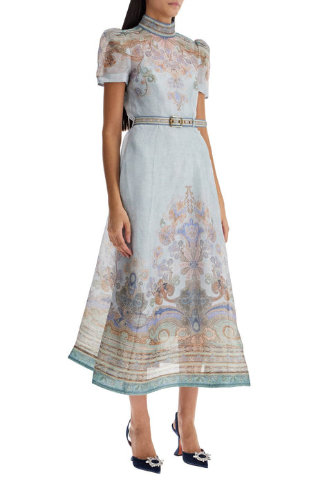 ZIMMERMANN Eden Midi Dress - Fitted A-Line with Paisley Print